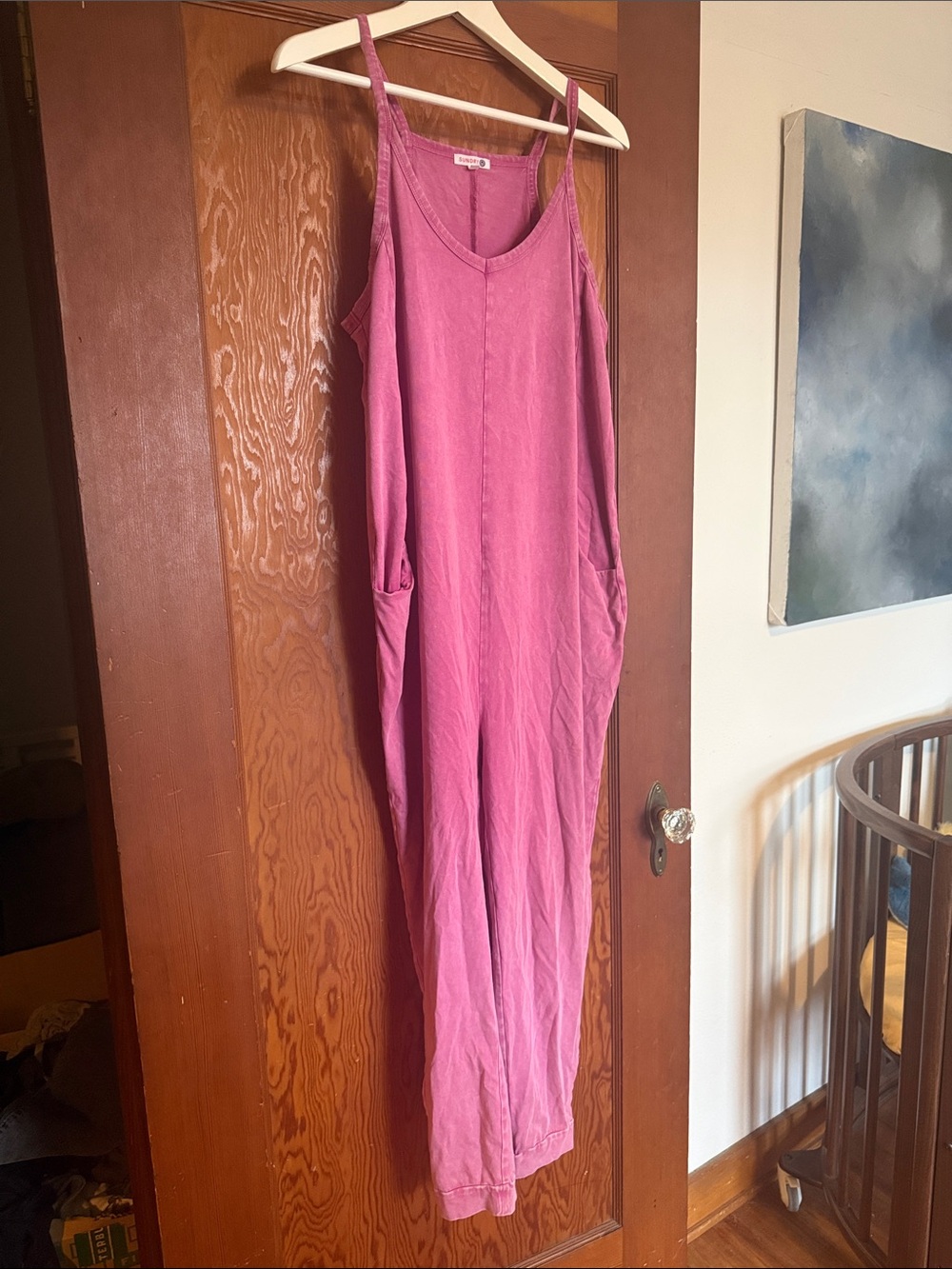 Sundry Rose Pink Sleeveless Jumpsuit with Pockets